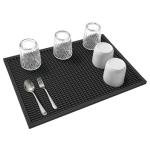Black Rubber Dish Drying Mat - 18" x 12
