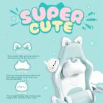Cute Cat Ear Gaming Chair with Massage Support