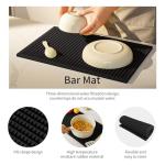 Black Rubber Dish Drying Mat - 18" x 12