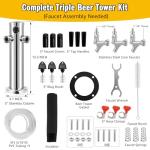 Stainless Steel Beer Tower with Self-Closing Tap