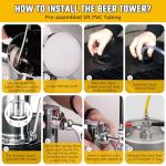 Stainless Steel Beer Tower with Self-Closing Tap