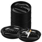 24-Piece Vintage Black Plastic Cigar Ashtrays Set