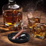 24-Piece Vintage Black Plastic Cigar Ashtrays Set