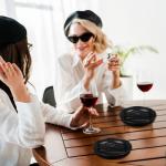 24-Piece Vintage Black Plastic Cigar Ashtrays Set