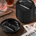 24-Piece Vintage Black Plastic Cigar Ashtrays Set
