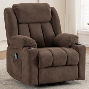 Rocker Swivel Recliner Chair with Massage and Heat