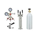 Triple Tap Beer Keg Kit with Stainless Steel Tower