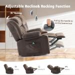 Rocker Swivel Recliner Chair with Massage and Heat