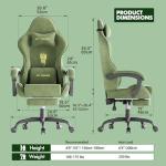 Velvet Gaming Chair with Footrest and Massage