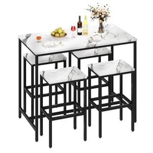 Modern 5 Piece Bar Table and Stool Set