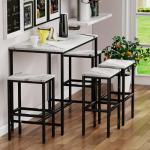 Modern 5 Piece Bar Table and Stool Set
