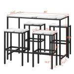 Modern 5 Piece Bar Table and Stool Set