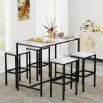 Modern 5 Piece Bar Table and Stool Set