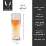 Viski Glacier Beer Glass with Cooling Gel