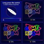 Neon Game Room Sign with Dimmable Light