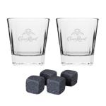 Crown Royal Whiskey Glasses and Chilling Stones Set