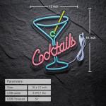 Neon Cocktail Bar Sign for Man Cave Decor