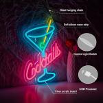 Neon Cocktail Bar Sign for Man Cave Decor