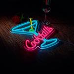 Neon Cocktail Bar Sign for Man Cave Decor
