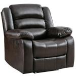 Dark Brown Faux Leather Manual Recliner Chair