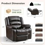 Dark Brown Faux Leather Manual Recliner Chair