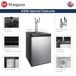 Kegco 3-Faucet Digital Kegerator with Stainless Steel Door