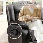 Dark Brown Faux Leather Manual Recliner Chair