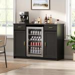 Mini Fridge Coffee Bar Cabinet with Wine Storage