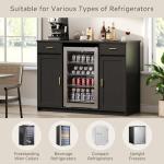 Mini Fridge Coffee Bar Cabinet with Wine Storage