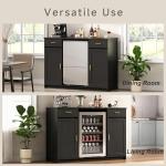 Mini Fridge Coffee Bar Cabinet with Wine Storage
