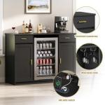 Mini Fridge Coffee Bar Cabinet with Wine Storage
