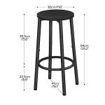 Set of 2 Rustic Bar Stools with Footrest