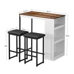 3-Piece Bar Table Set with Storage Stools