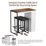 3-Piece Bar Table Set with Storage Stools