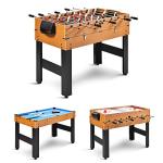 GYMAX 3-in-1 Game Table: Foosball, Hockey, Billiards