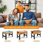 GYMAX 3-in-1 Game Table: Foosball, Hockey, Billiards