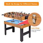 GYMAX 3-in-1 Game Table: Foosball, Hockey, Billiards