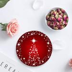 Silver Star Christmas Coasters with Red Background