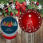 Silver Star Christmas Coasters with Red Background