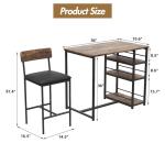 TROPOW Compact Bar Table Set with Cushioned Stools