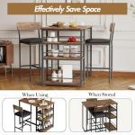 TROPOW Compact Bar Table Set with Cushioned Stools