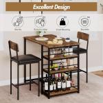 TROPOW Compact Bar Table Set with Cushioned Stools