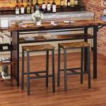 Set of 2 Rustic Saddle Bar Stools