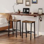 Set of 2 Rustic Saddle Bar Stools