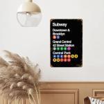 Vintage NYC Subway Metal Sign for Man Cave