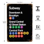 Vintage NYC Subway Metal Sign for Man Cave