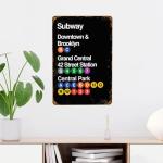 Vintage NYC Subway Metal Sign for Man Cave