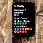 Vintage NYC Subway Metal Sign for Man Cave