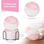 Pink Marble Diatomaceous Earth Coasters Set of 6
