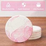 Pink Marble Diatomaceous Earth Coasters Set of 6